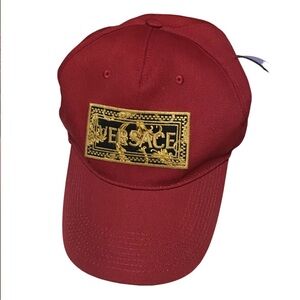 Versace hat red